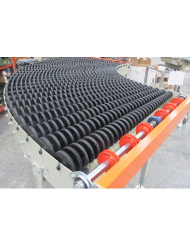 CURVE WITH CONICAL ROLLERS